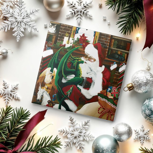 Carreau Père Noël Christmas Dragon Imaginaire (Créateur téléchargé)