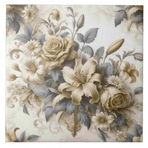 Carreau Perfection florale Jaune antique