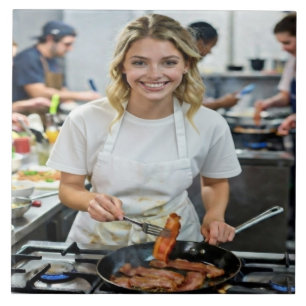 Carreau Personnalisation de photo de cuisson de bacon