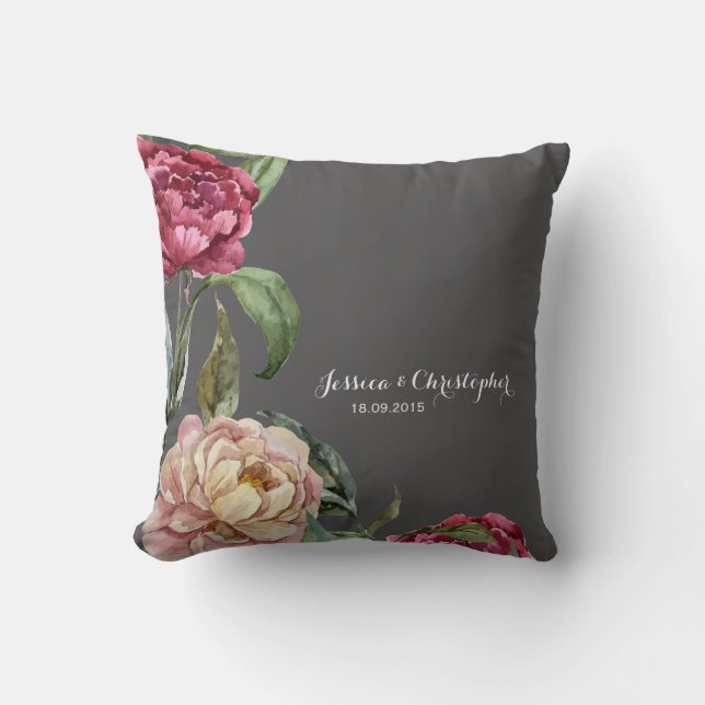 Carreau personnalisé floral de Bohème de coussin (Recto)