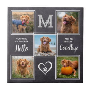 Carreau Personnalisé Pet Memorial Pet Perdre Photo Collag