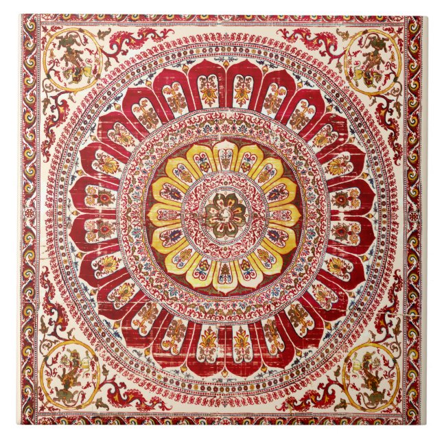 Carreau Pétale de Lotus Blossom de l'Inde antique (Devant)