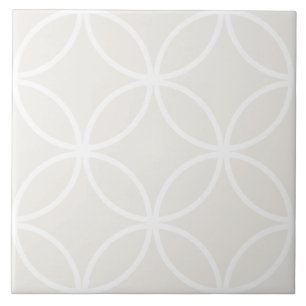 Carreau Pétales crème gris et blanc en motif diamant circu