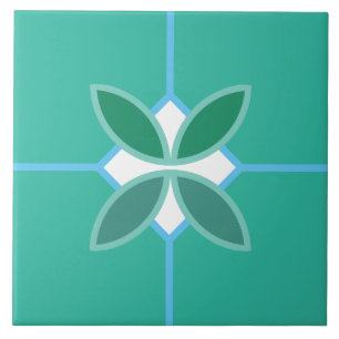 Carreau Pétales de seagreen, diamant bleu et blanc sur cya