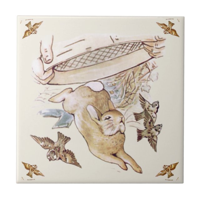 Carreau Peter Rabbit Beatrix Potter McGregor Ceramic Tile (Devant)