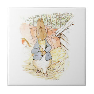 Carreau Peter Rabbit dans le jardin (par Beatrix Potter)