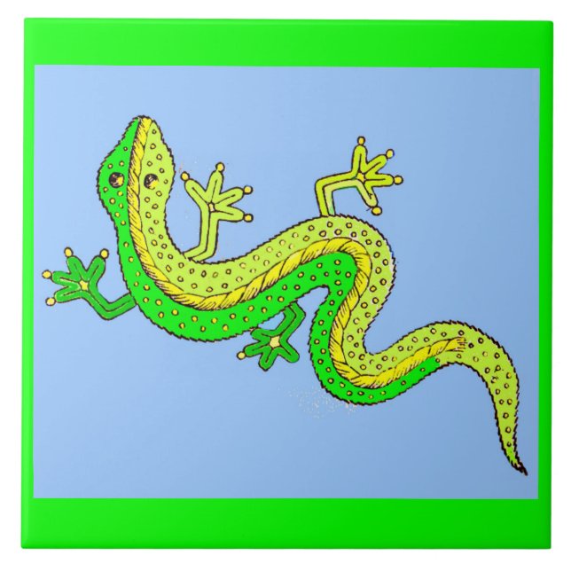 Carreau petit lézard vert (Devant)