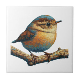 Carreau Petit Oiseau mignon et coloré sur l'Accent de bran