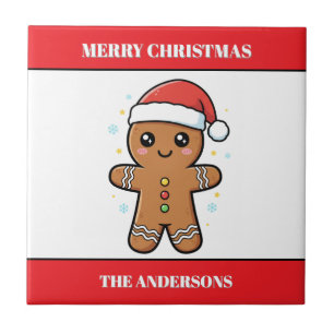 Carreau Petit pain d'épices homme Noël personnalisé