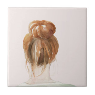 Carreau Petit pain rouge de noeud de dessus de cheveux
