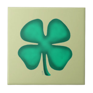 Carreau petit vert clair Trèfle Irlandais Lucky 4