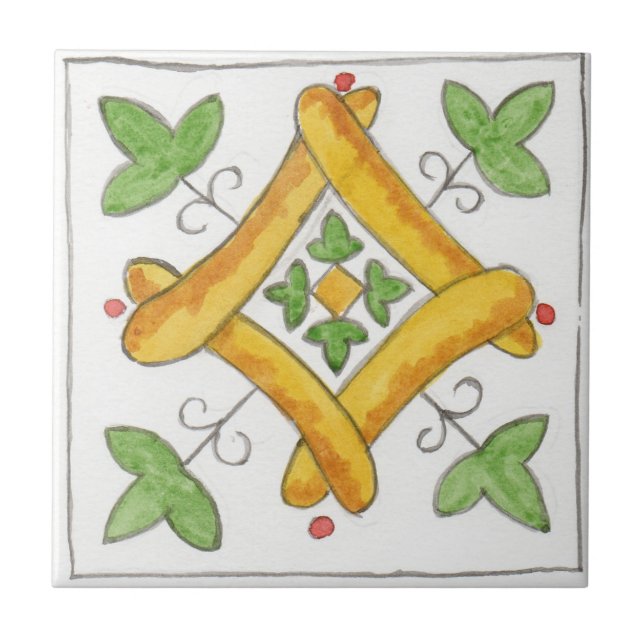 Carreau Petite céramique "Napola" d'inspiration sicilienne (Devant)