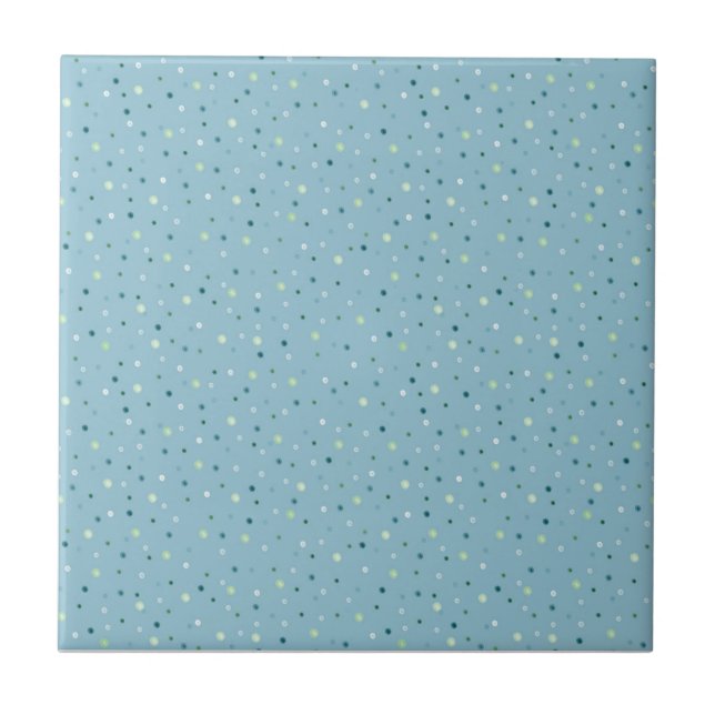 Carreau Petits pois bleu clair. (Devant)