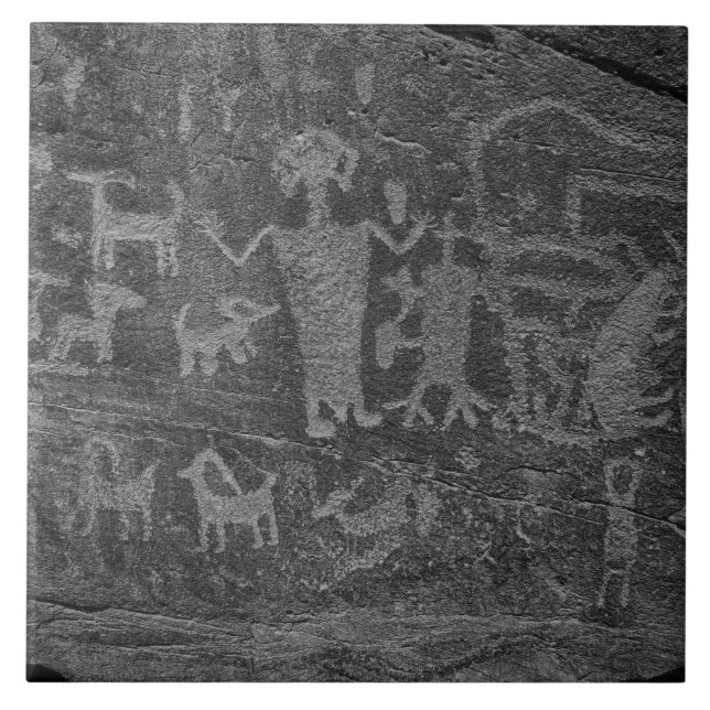 Carreau Petroglyph sud-ouest Noir et blanc (Devant)