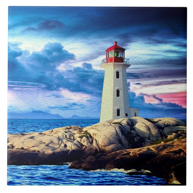 Carreau Phare R - Grande Tuile de céramique (Devant)