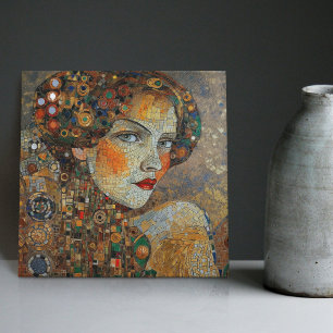 Carreau Phase d'or Gustav Klimt Mosaic Edwardienne femme