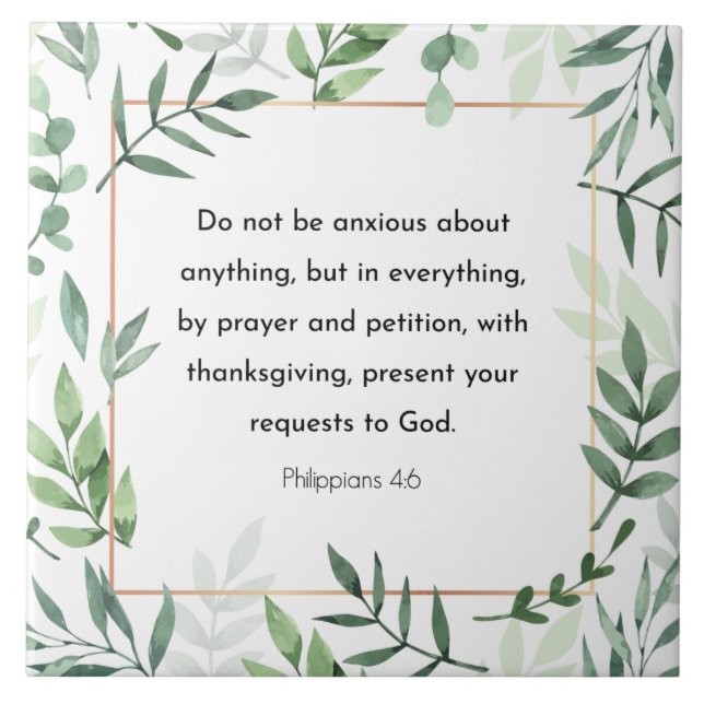 Carreau Philippiens 4:6, Verse de la Bible, Chrétienté (Devant)