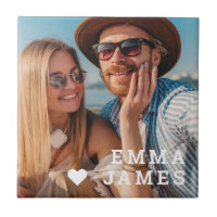 Photo de couples avec noms personnalisés et cœur d