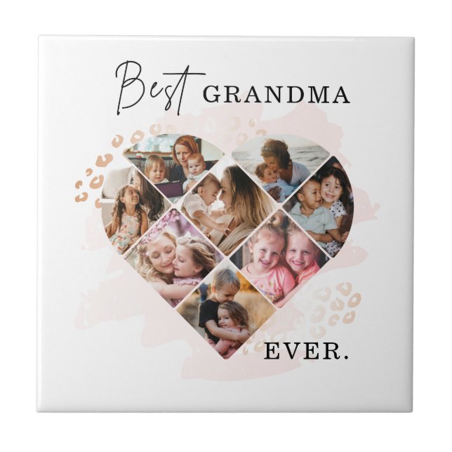 Carreau Photo de famille Meilleure grand-mère Jamais forme (Devant)