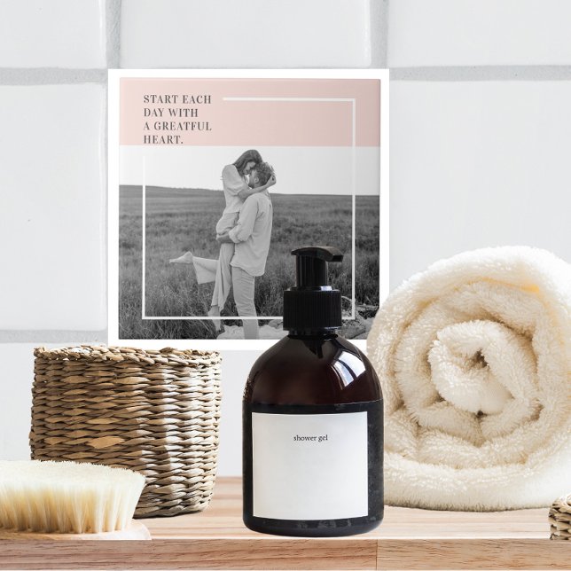 Carreau Photo moderne Pastel Pink Famille Beau Cadeau (Créateur téléchargé)