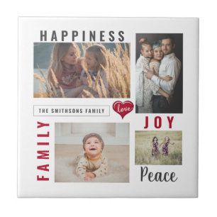 Carreau Photo personnalisée Collage Amour Joie Famille