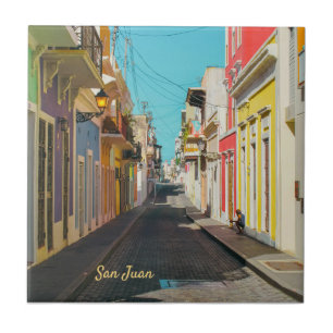 Carreau Photographie de rue pavée de vieux San Juan