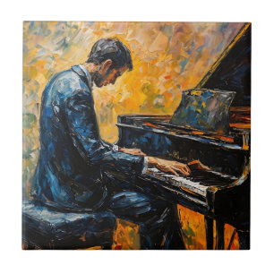 Carreau Piano Player - Peinture à l'huile
