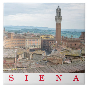 Carreau Piazza del Campo vue de Siena en céramique