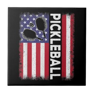 Carreau Pickleball American Flag Drôle amusant Pickleball