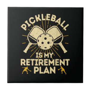 Carreau Pickleball Drôle Mon Plan De Retraite Vintage