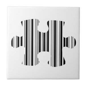 Carreau Pièce de puzzle en forme de code-barres motif desi