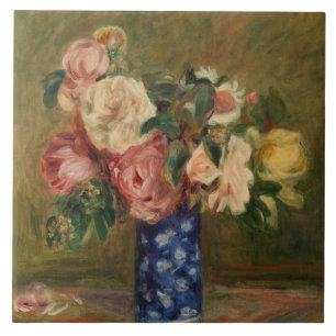 Carreau Pierre Auguste Renoir Bouquet bleu rose Rose