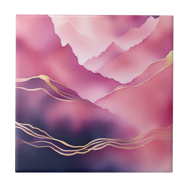 Carreau Pierre de marbre métallique en or rose (Devant)