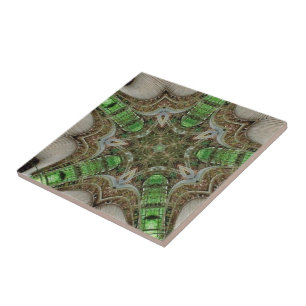 Carreau Pierres en céramique en bois vert émeraude d'art