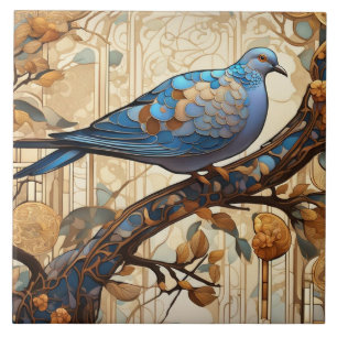 Carreau Pigeon Art Nouveau Art Déco Oiseau