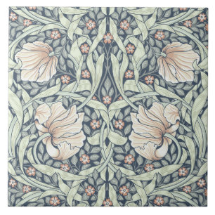 Carreau Pimpernel de Nouveau, William Morris, pastels rose