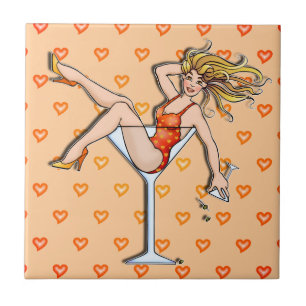 Carreau Pin-UP Girl Dans Un Carrelage Dessous de verre Mar