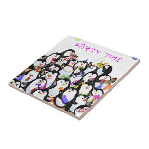 Carreau Pingouins Party Carrelage en céramique cadeau - Te