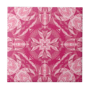 Carreau Pink Abstrait doux Motif Mandala
