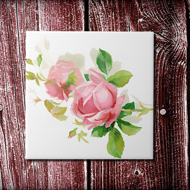Carreau Pink vintage roses (Créateur téléchargé)