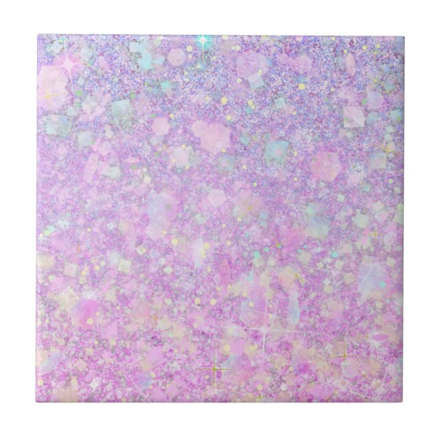 Carreau Pink violet couleur pastel Faux Parties scintillan (Devant)