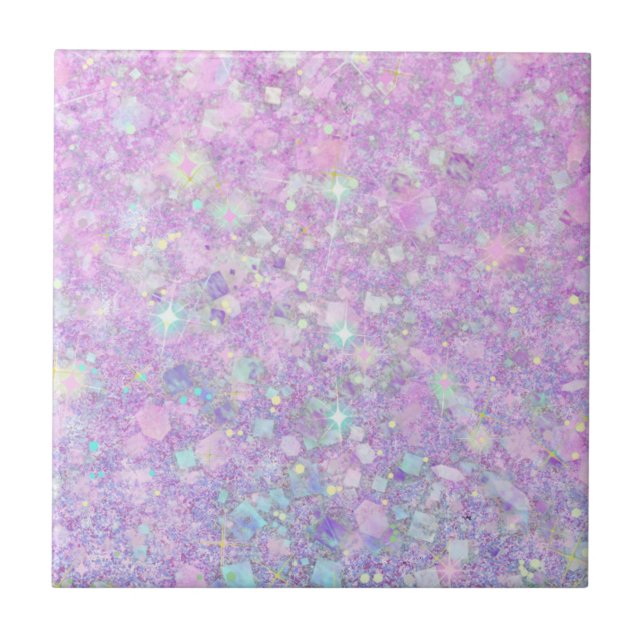 Carreau Pink violet couleur pastel Faux Parties scintillan (Devant)