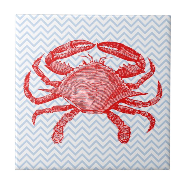 Carreau Pique-nique de crabe de fruits de mer en été (Devant)