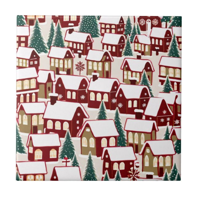 Carreau Pique-nique de Noël village de Noël (Devant)