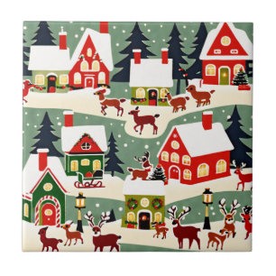 Carreau Pique-nique de Noël village de Noël