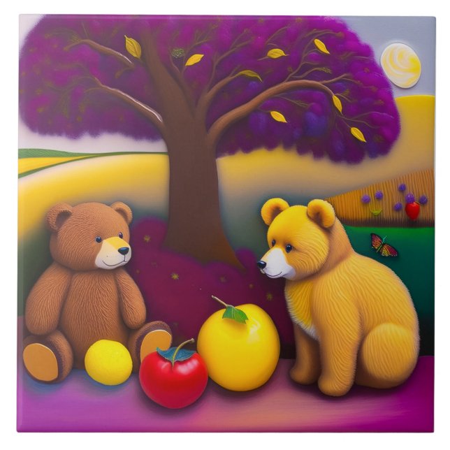 Carreau Pique-nique de Teddy Bear - Carrelage en céramique (Devant)