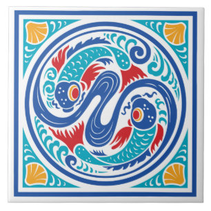 Carreau Pisces Fish Ceramic Tile