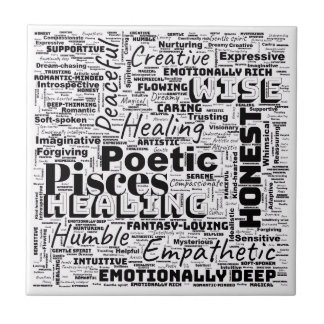 Carreau Pisces Zodiac Word Cloud Inspirational Photo Tile