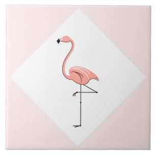 Carreau pivot diamant rose flamant