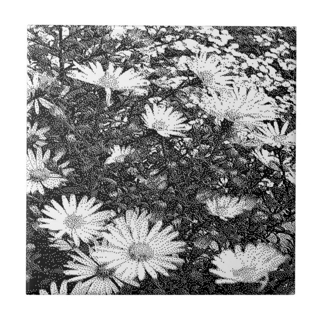 Carreau pixel noir et blanc (Devant)